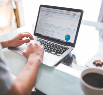 Laptop showing marketing analytics